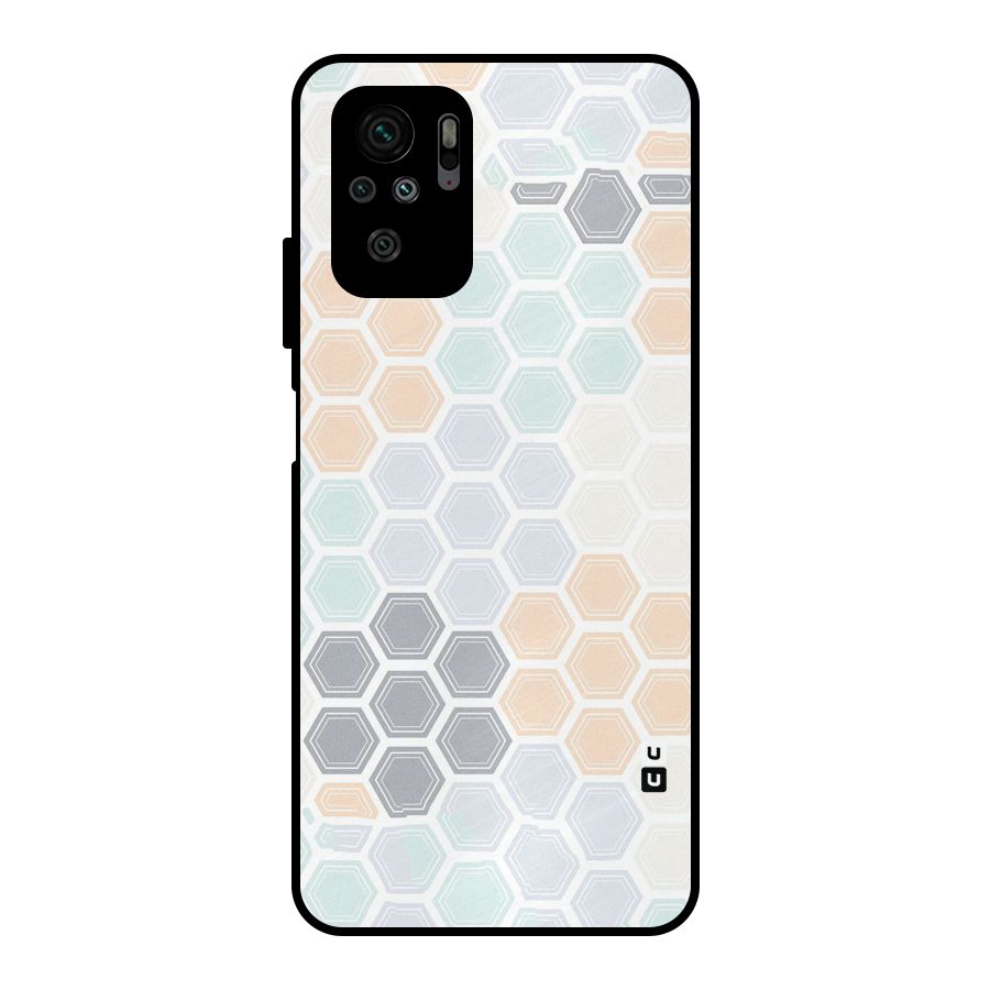 Light Hexagons Metal Back Case for Redmi Note 10S