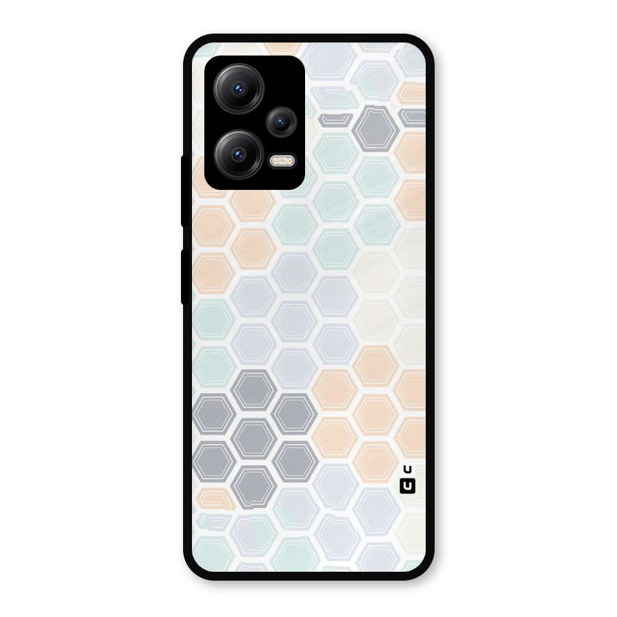 Light Hexagons Metal Back Case for Redmi Note 12 5G