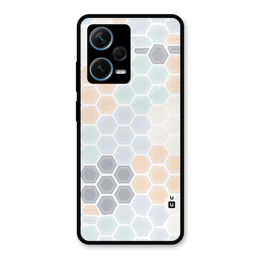 Light Hexagons Metal Back Case for Redmi Note 12 Pro Plus 5G