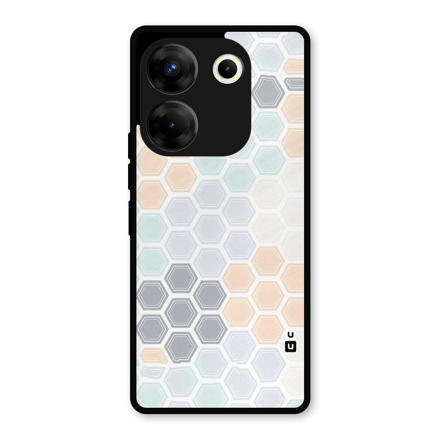Light Hexagons Metal Back Case for Tecno Camon 20