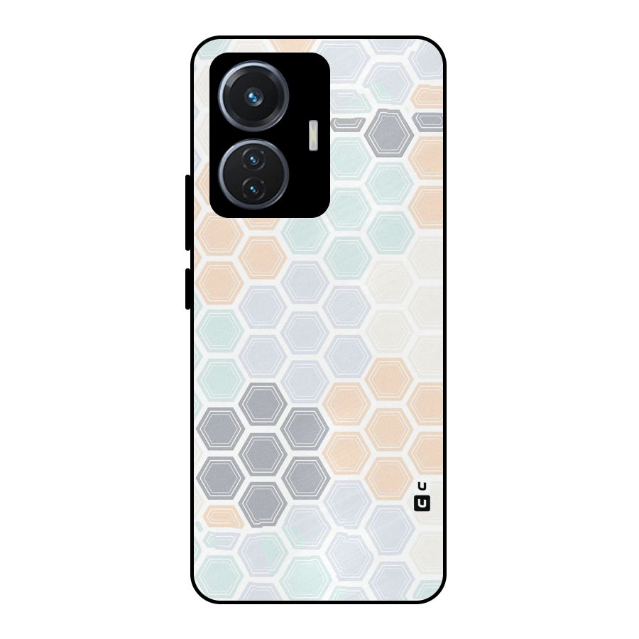 Light Hexagons Metal Back Case for Vivo T1 44W