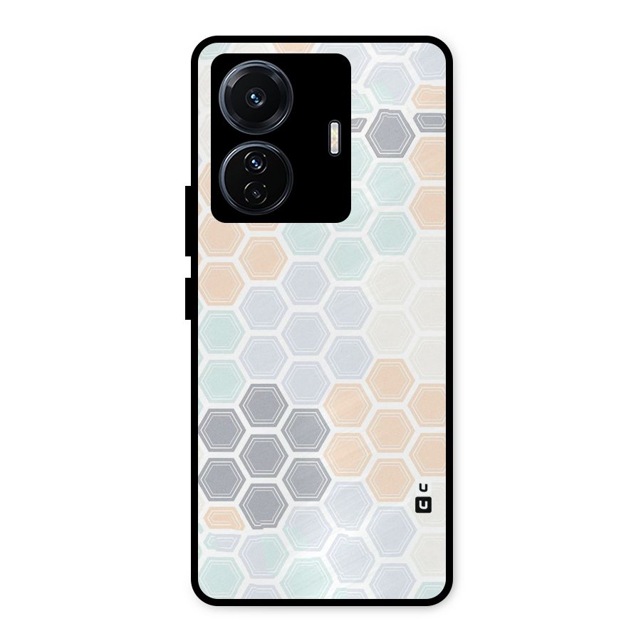 Light Hexagons Metal Back Case for Vivo T1 Pro