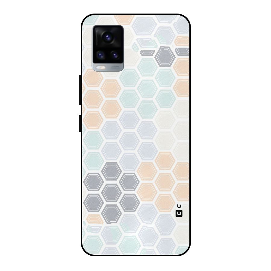 Light Hexagons Metal Back Case for Vivo V20 2021