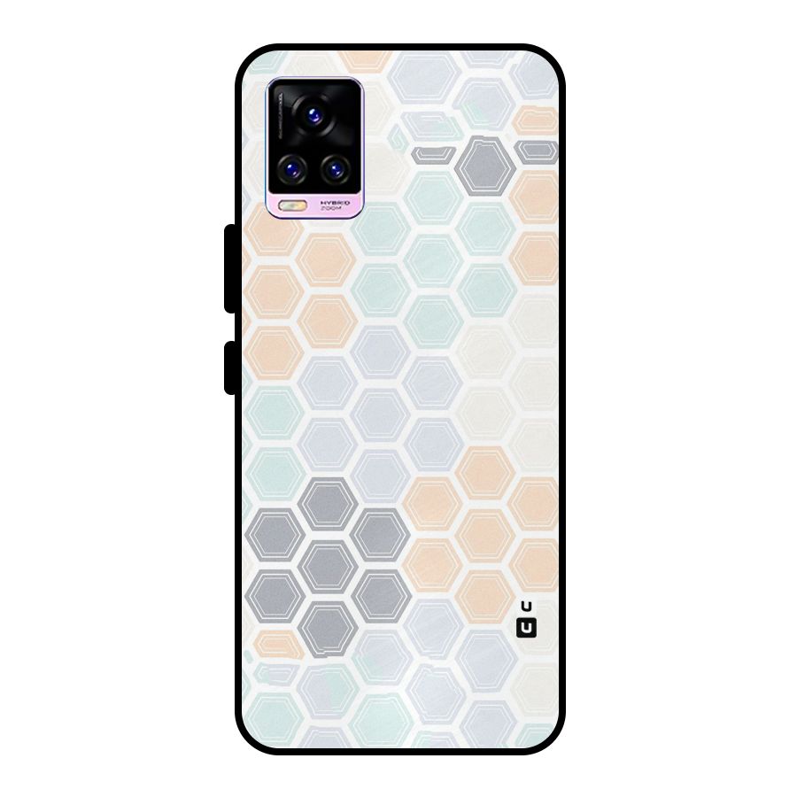 Light Hexagons Metal Back Case for Vivo V20 Pro