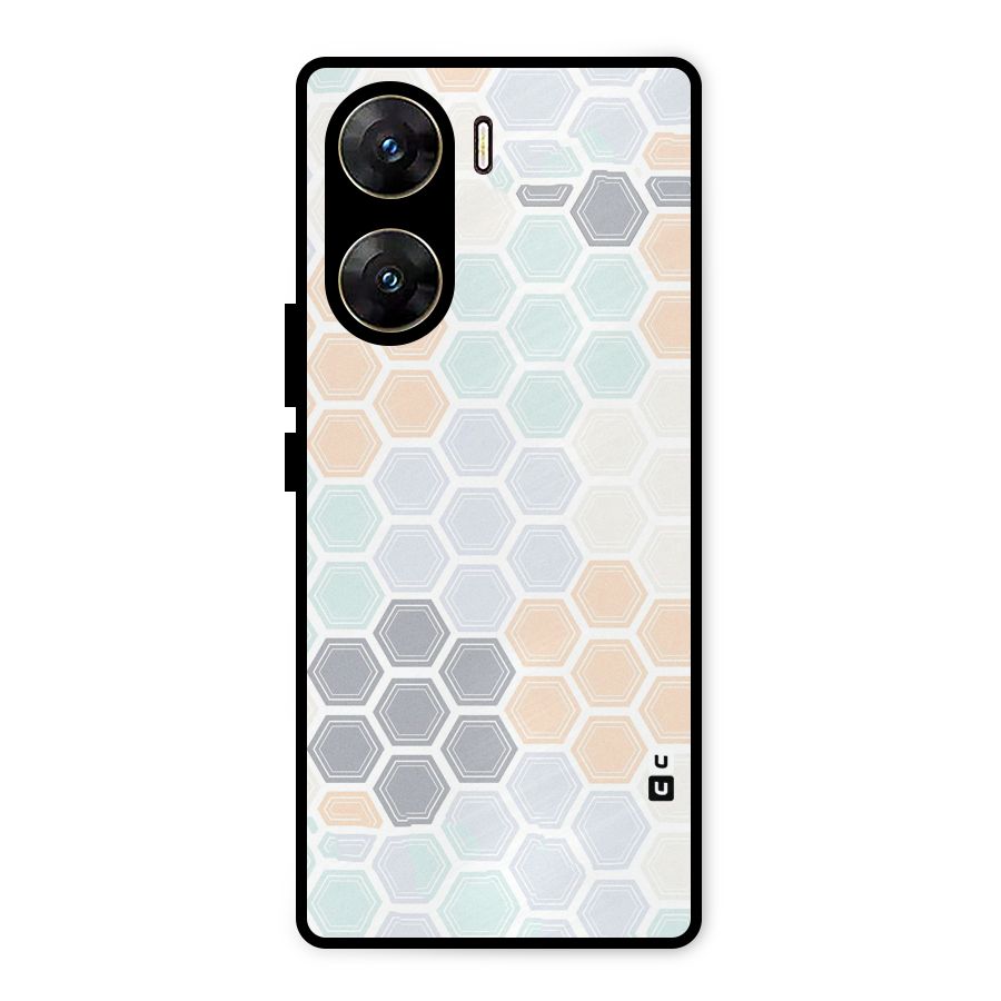 Light Hexagons Metal Back Case for Vivo V29e