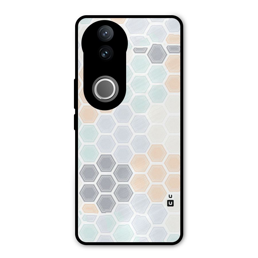Light Hexagons Metal Back Case for Vivo V50e