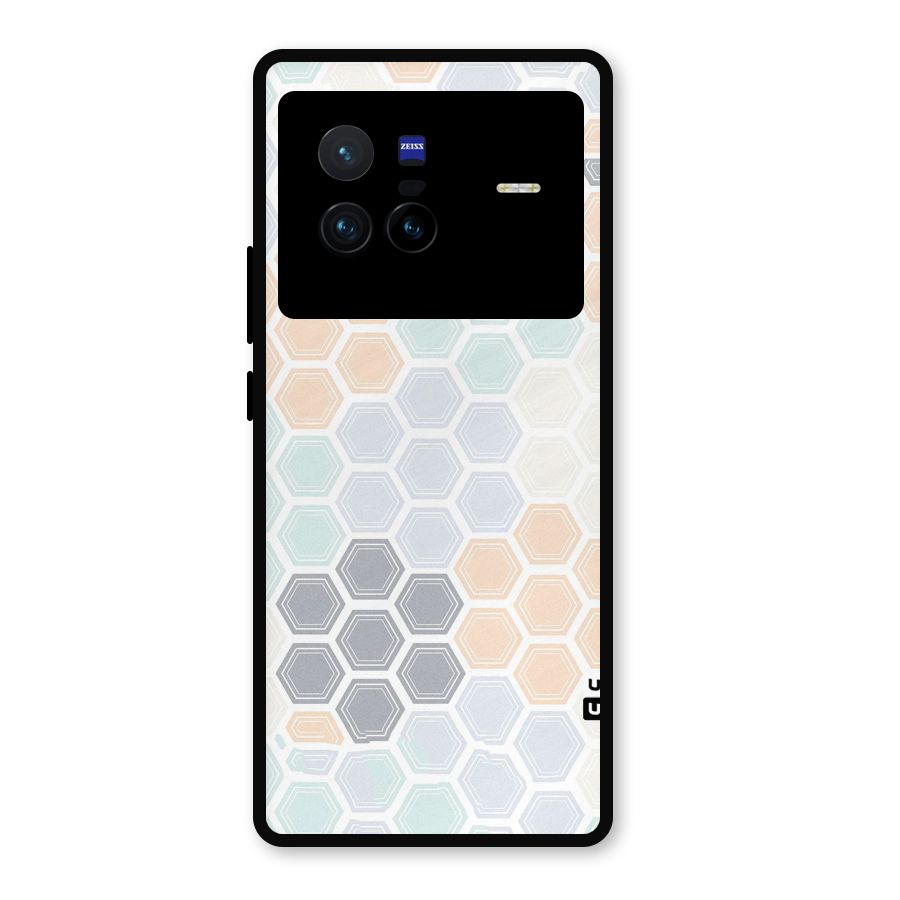 Light Hexagons Metal Back Case for Vivo X80