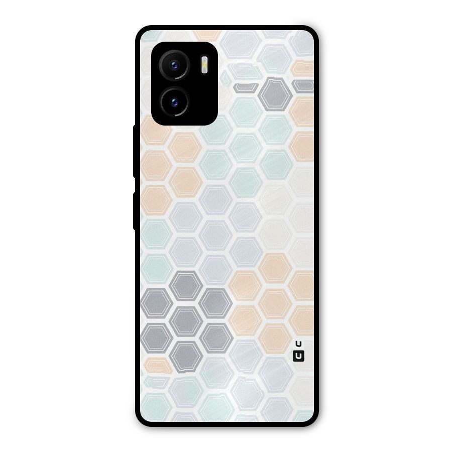 Light Hexagons Metal Back Case for Vivo Y15s