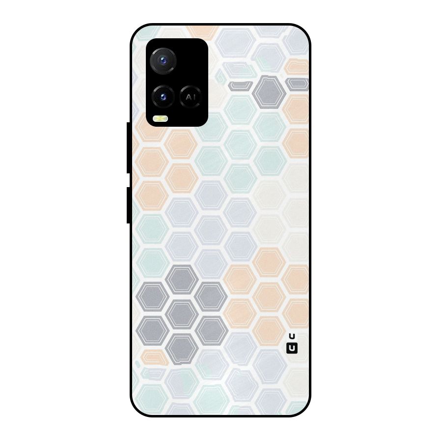 Light Hexagons Metal Back Case for Vivo Y21A