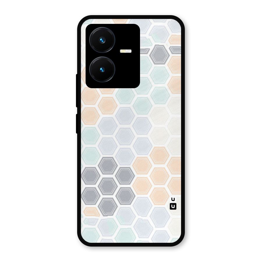 Light Hexagons Metal Back Case for Vivo Y22