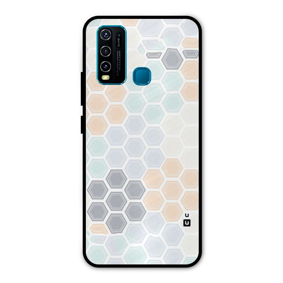 Light Hexagons Metal Back Case for Vivo Y30