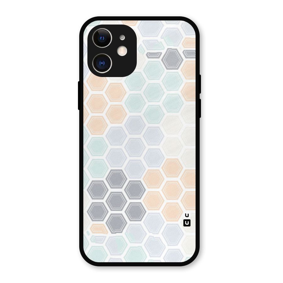 Light Hexagons Metal Back Case for iPhone 12