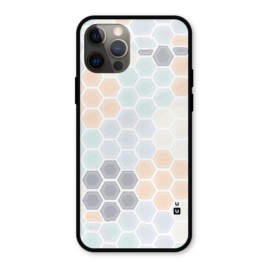 Light Hexagons Metal Back Case for iPhone 12 Pro