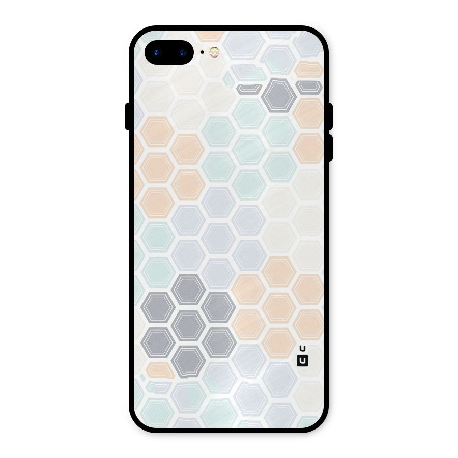 Light Hexagons Metal Back Case for iPhone 8 Plus