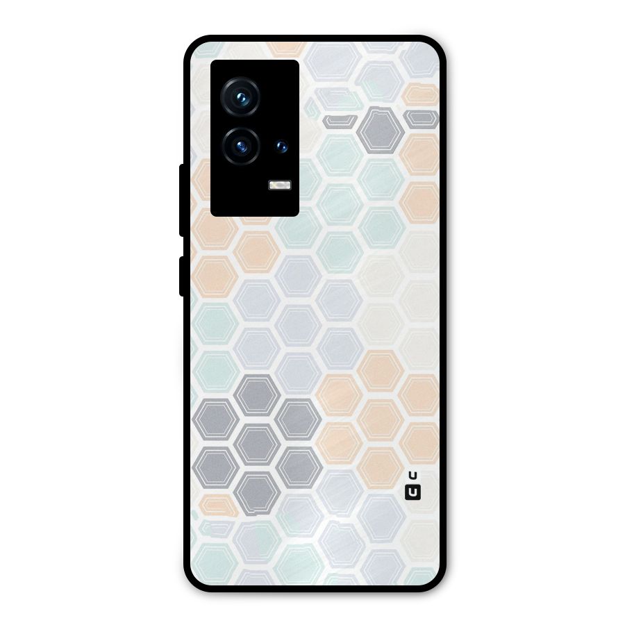 Light Hexagons Metal Back Case for iQOO 9 5G