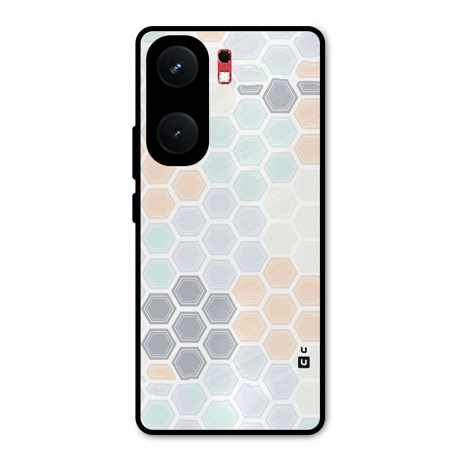 Light Hexagons Metal Back Case for iQOO Neo 9 Pro