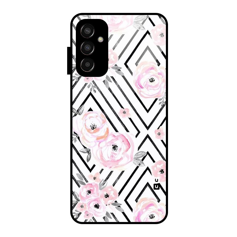 Light Pastel Flowers Design Glass Back Case for Galaxy F13