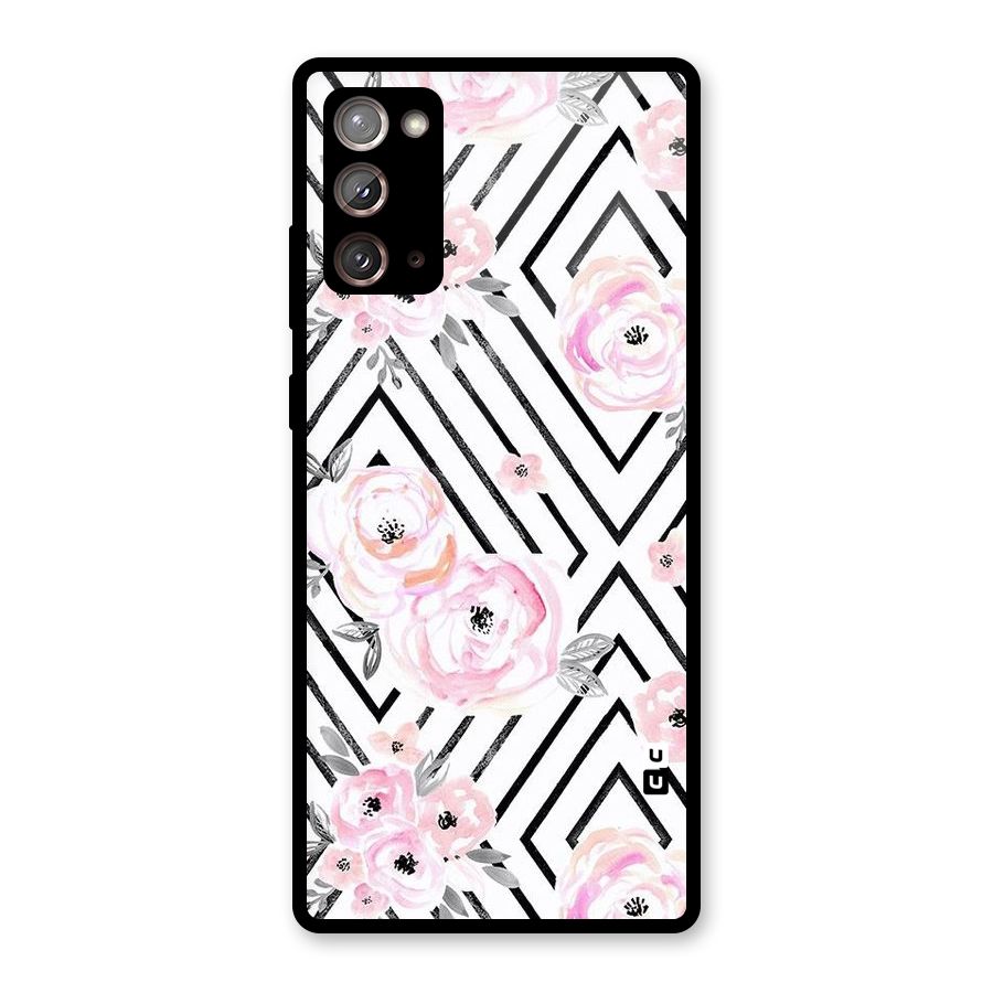 Light Pastel Flowers Design Glass Back Case for Galaxy Note 20