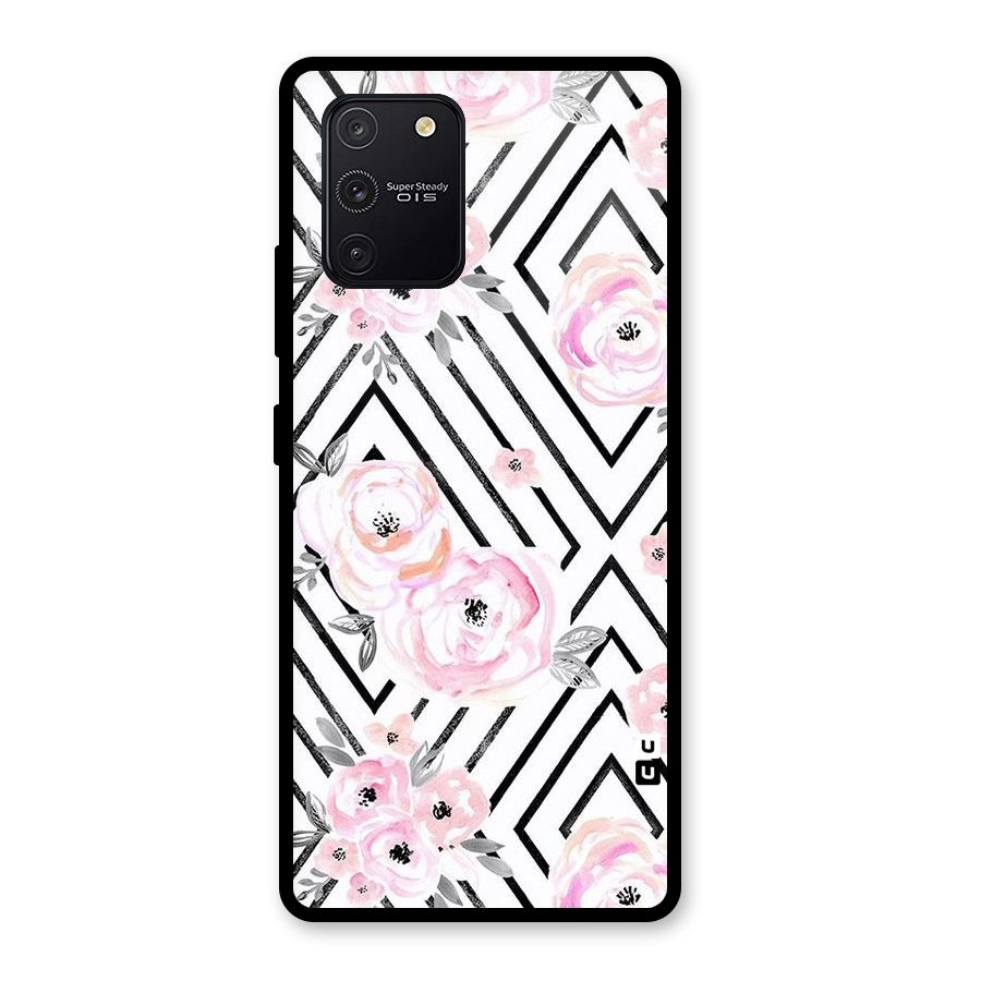 Light Pastel Flowers Design Glass Back Case for Galaxy S10 Lite