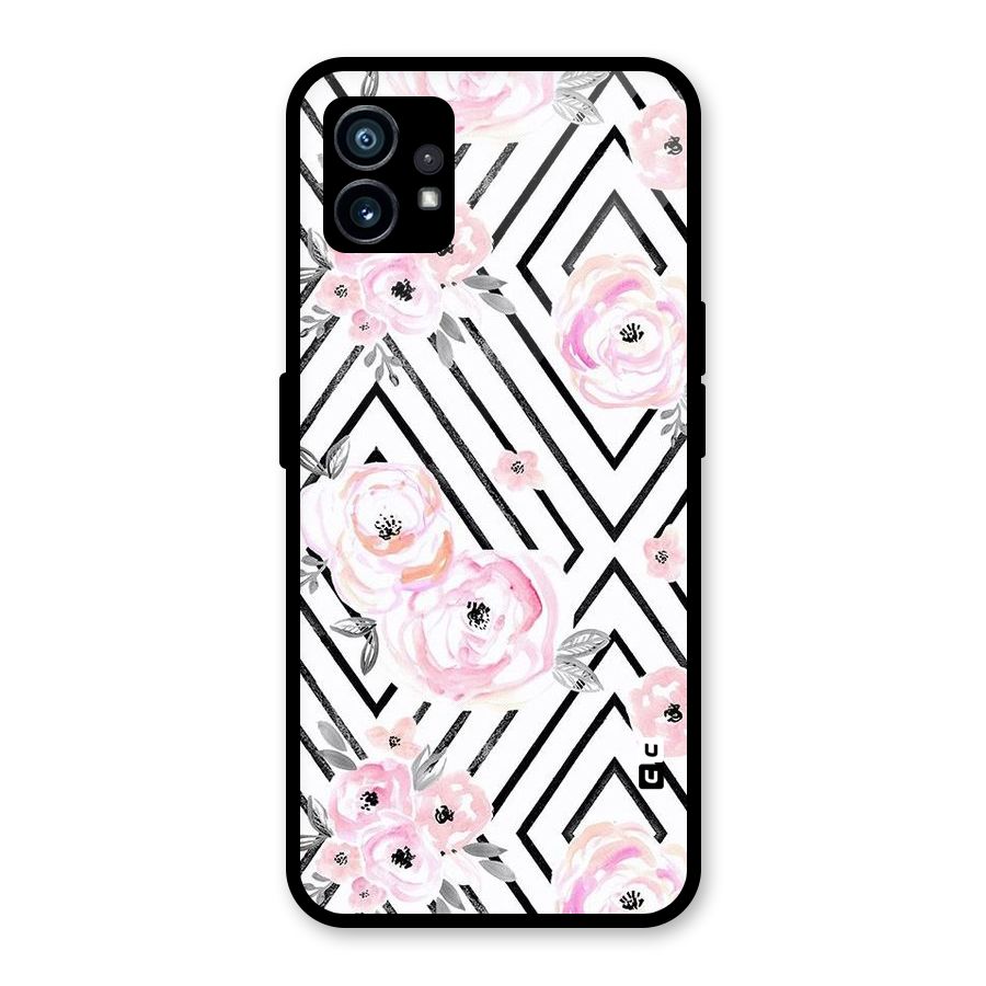 Light Pastel Flowers Design Glass Back Case for Nothing Phone 1