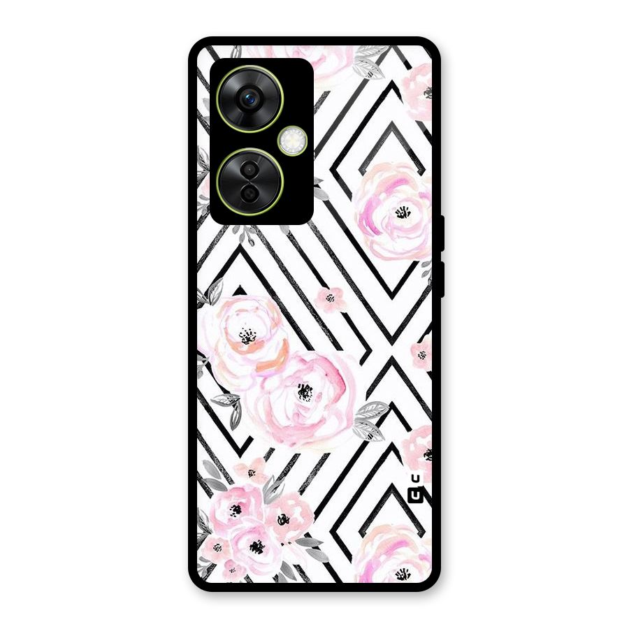 Light Pastel Flowers Design Glass Back Case for OnePlus Nord CE 3 Lite