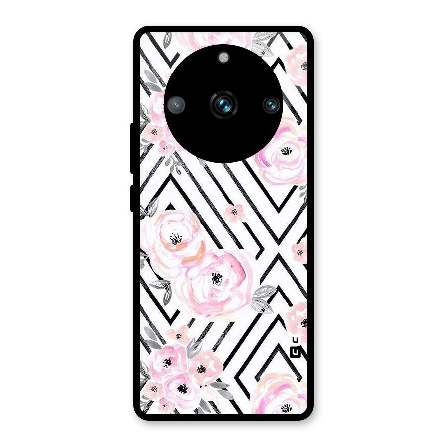 Light Pastel Flowers Design Glass Back Case for Realme 11 Pro Plus