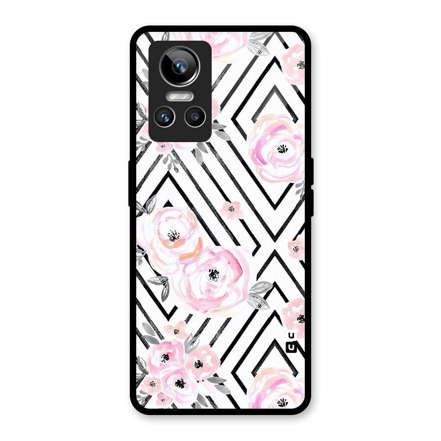 Light Pastel Flowers Design Glass Back Case for Realme GT Neo 3