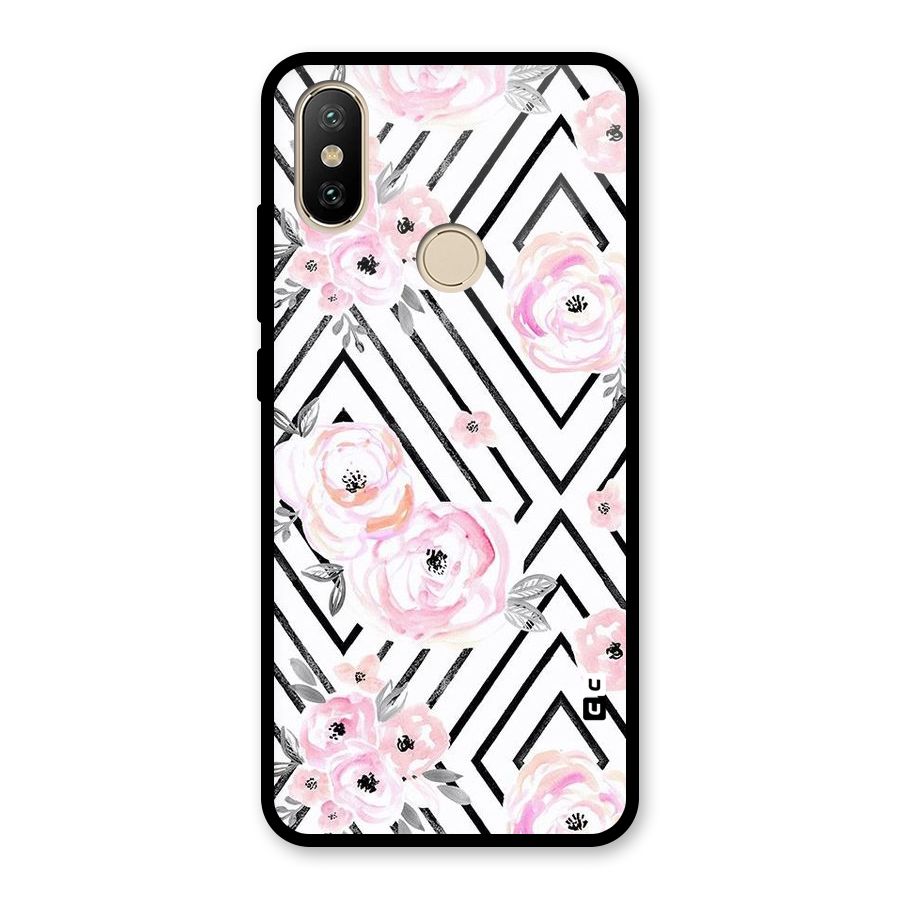 Light Pastel Flowers Design Glass Back Case for Redmi A2