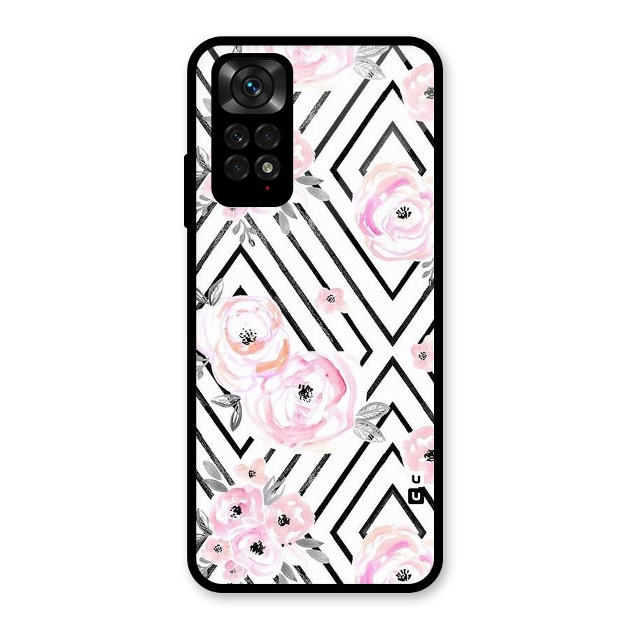 Light Pastel Flowers Design Glass Back Case for Redmi Note 11S