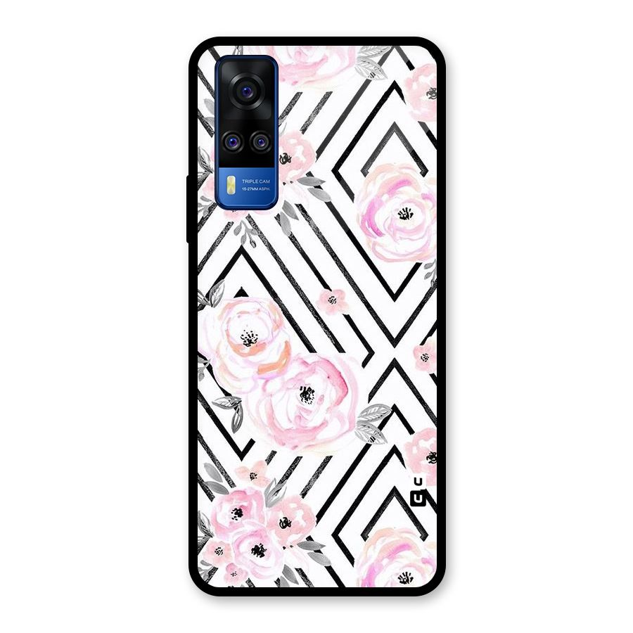 Light Pastel Flowers Design Glass Back Case for Vivo Y31