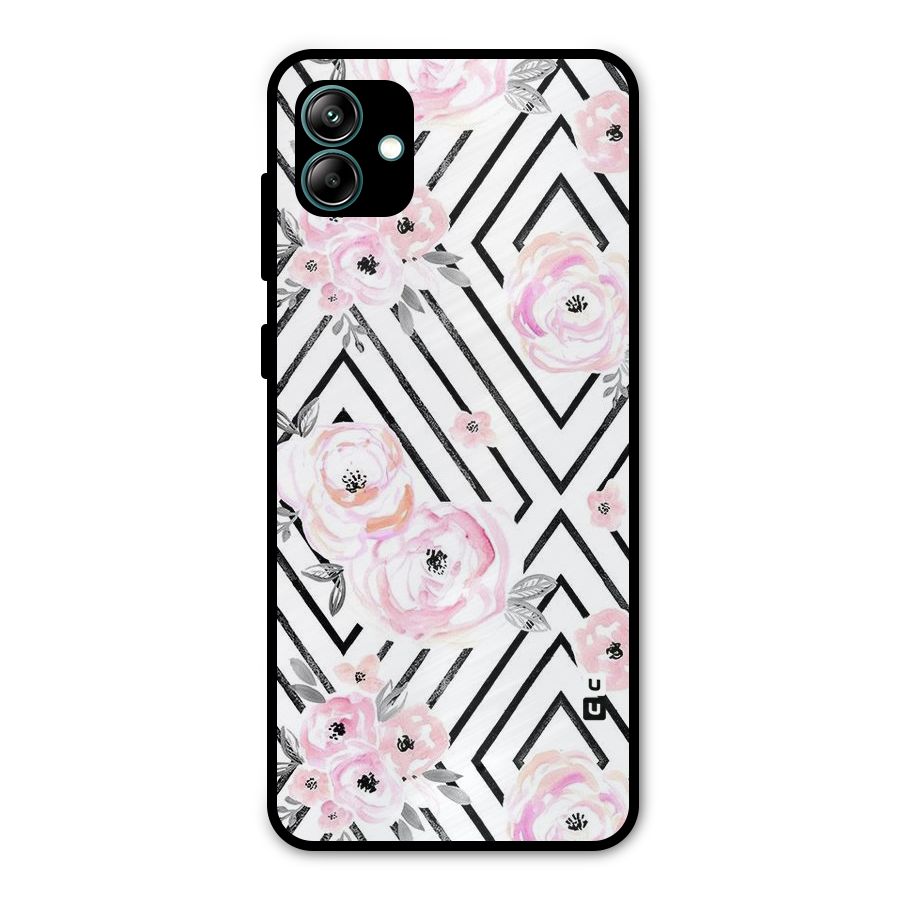 Light Pastel Flowers Design Metal Back Case for Galaxy A04