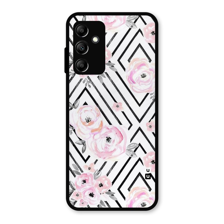 Light Pastel Flowers Design Metal Back Case for Galaxy A14 5G