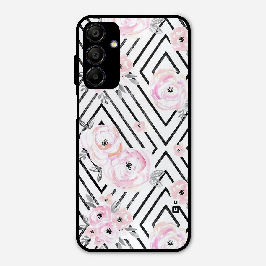 Light Pastel Flowers Design Metal Back Case for Galaxy A15 5G