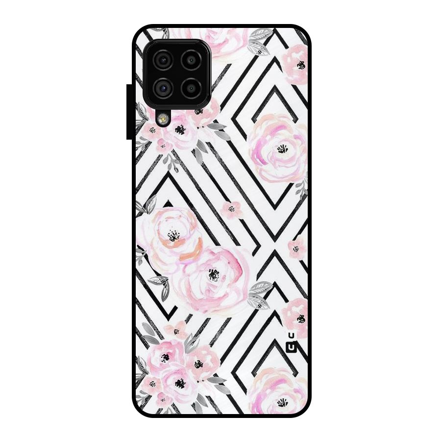Light Pastel Flowers Design Metal Back Case for Galaxy A22 4G