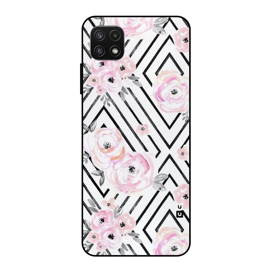 Light Pastel Flowers Design Metal Back Case for Galaxy A22 5G