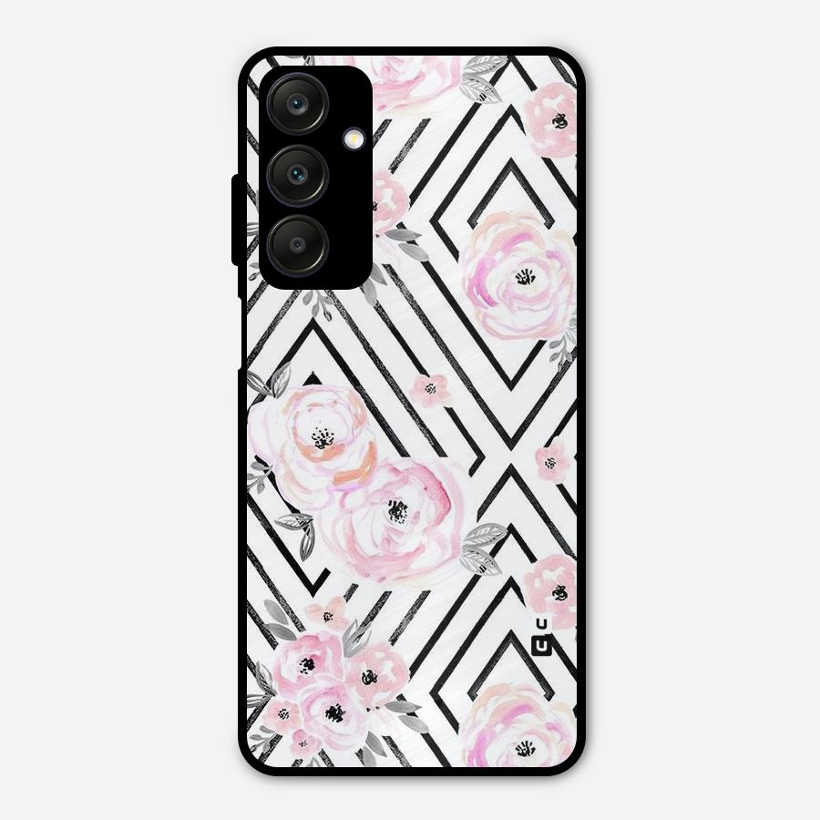 Light Pastel Flowers Design Metal Back Case for Galaxy A25 5G