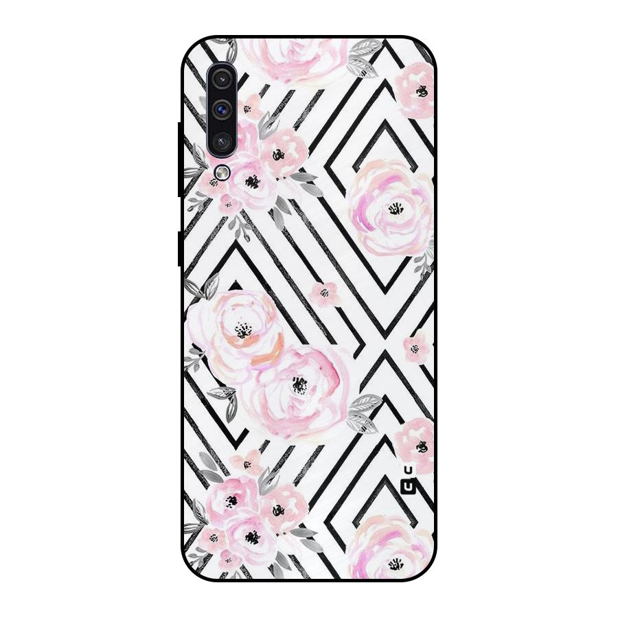 Light Pastel Flowers Design Metal Back Case for Galaxy A30s