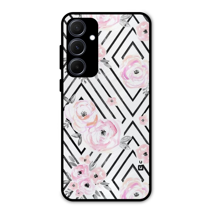 Light Pastel Flowers Design Metal Back Case for Galaxy A35