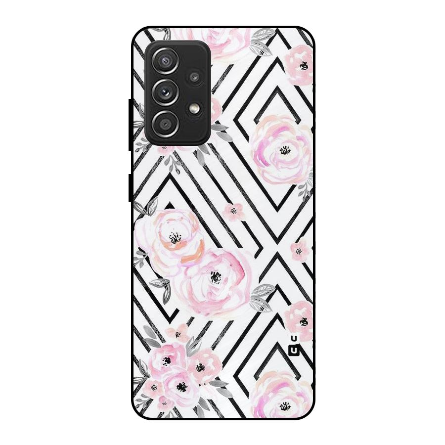 Light Pastel Flowers Design Metal Back Case for Galaxy A52