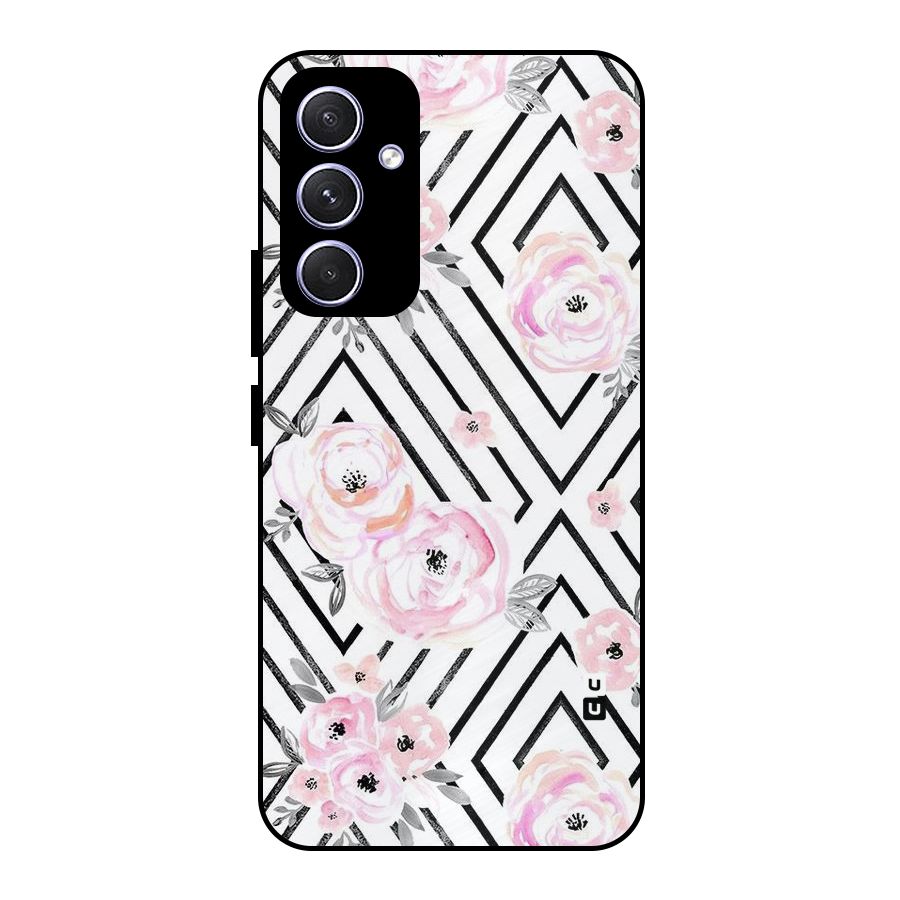 Light Pastel Flowers Design Metal Back Case for Galaxy A54