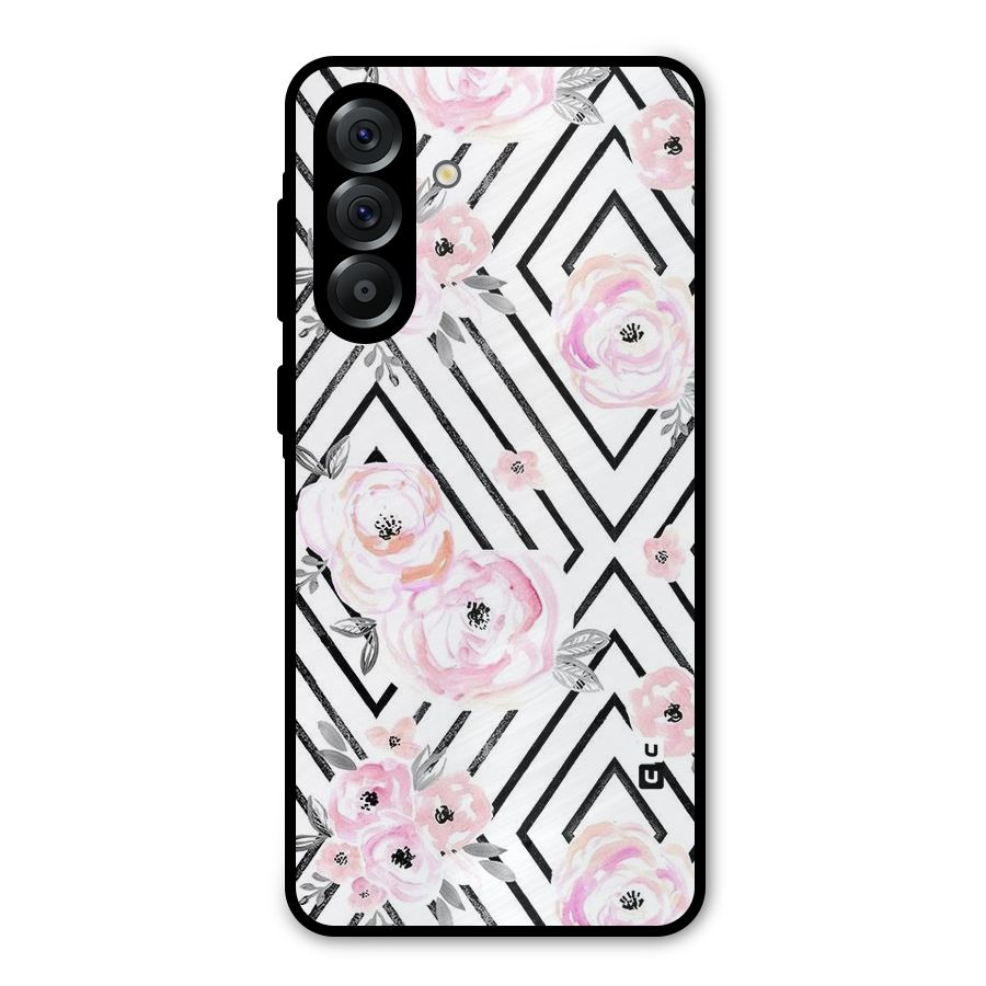 Light Pastel Flowers Design Metal Back Case for Galaxy A56