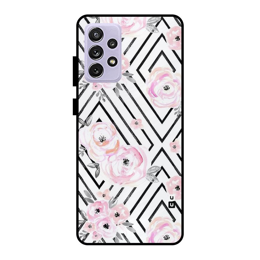 Light Pastel Flowers Design Metal Back Case for Galaxy A72