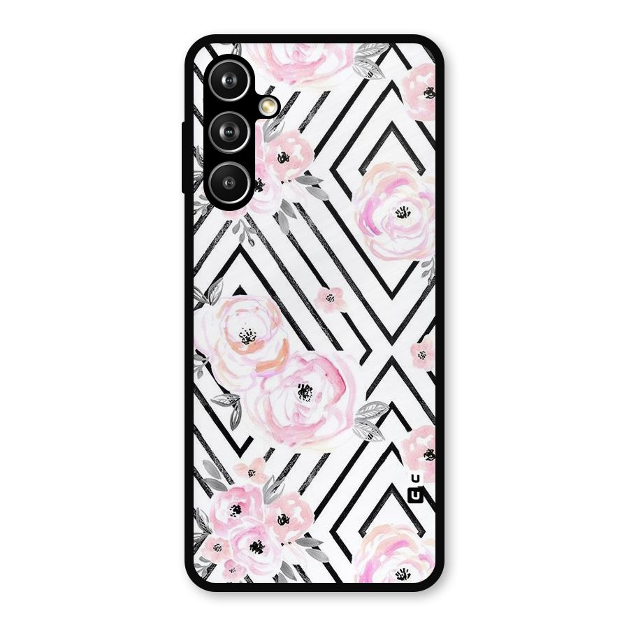 Light Pastel Flowers Design Metal Back Case for Galaxy F54