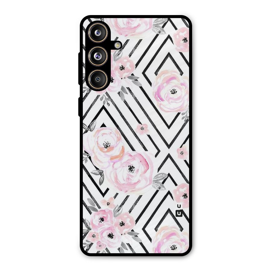 Light Pastel Flowers Design Metal Back Case for Galaxy F55
