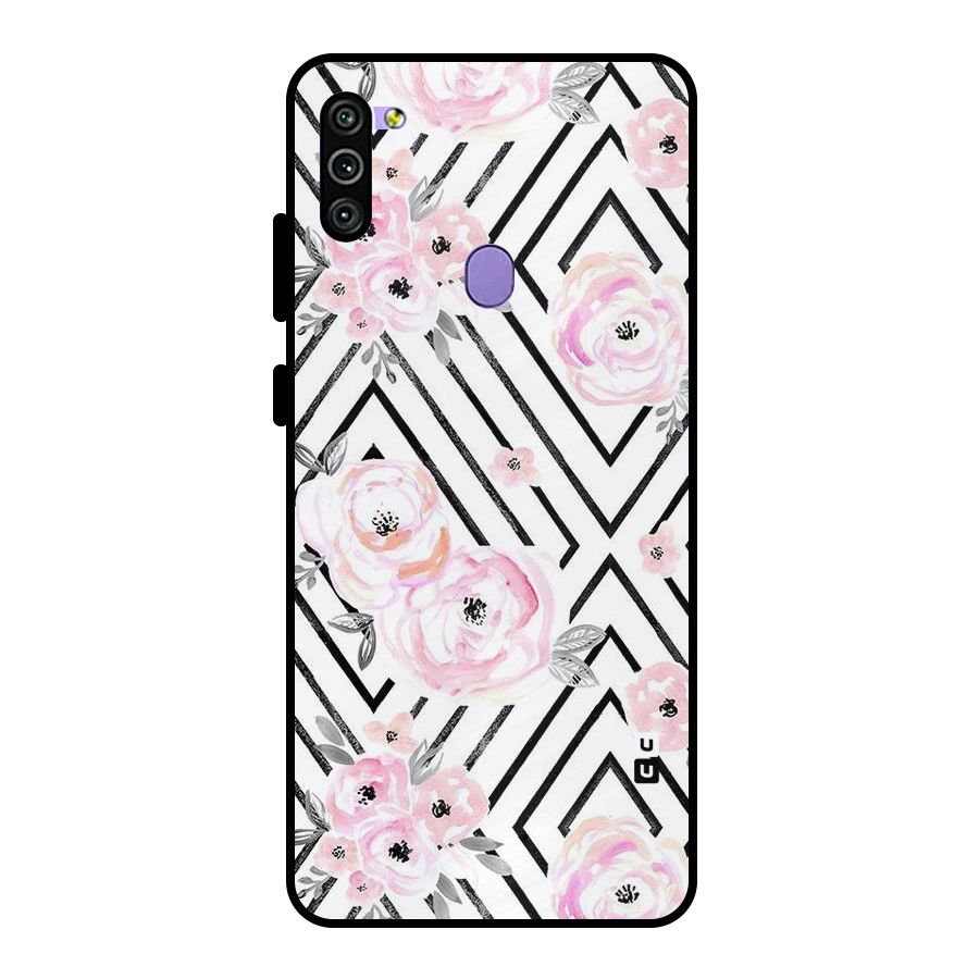 Light Pastel Flowers Design Metal Back Case for Galaxy M11