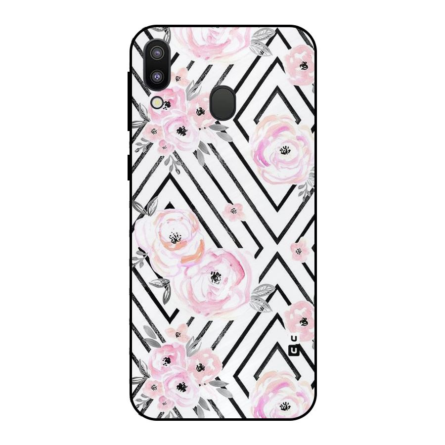 Light Pastel Flowers Design Metal Back Case for Galaxy M20