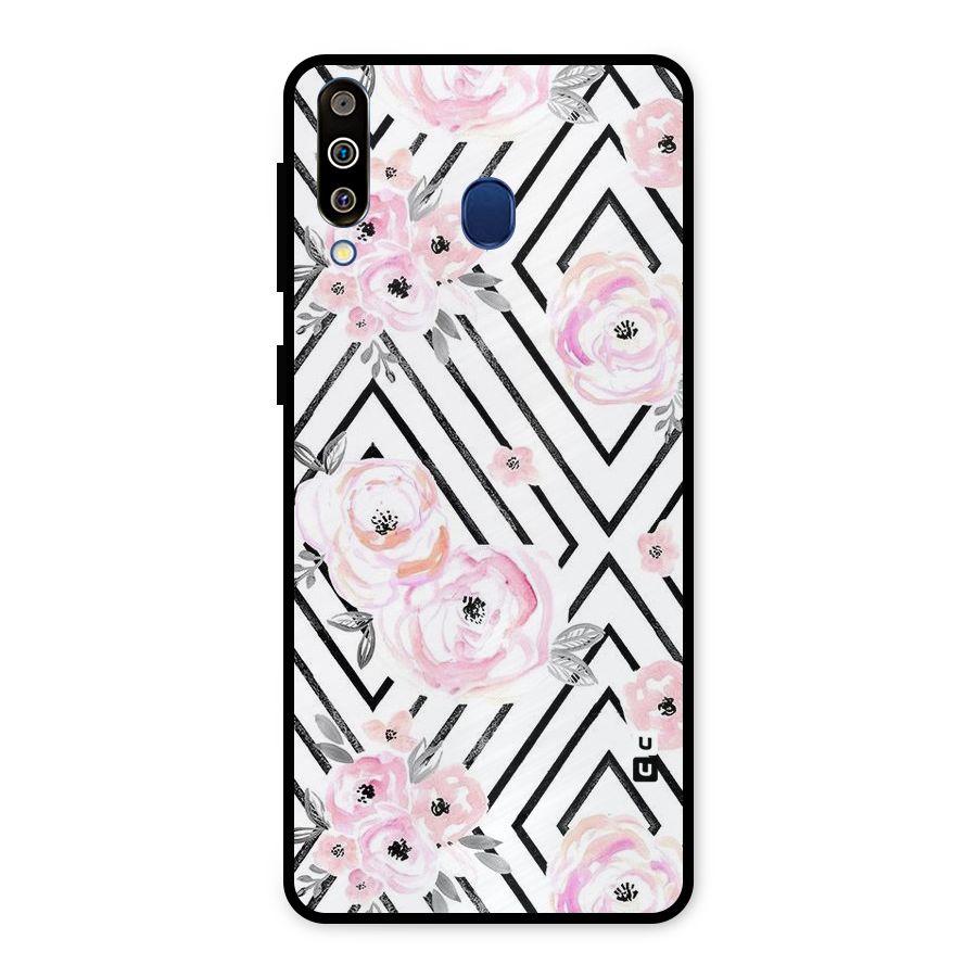 Light Pastel Flowers Design Metal Back Case for Galaxy M30