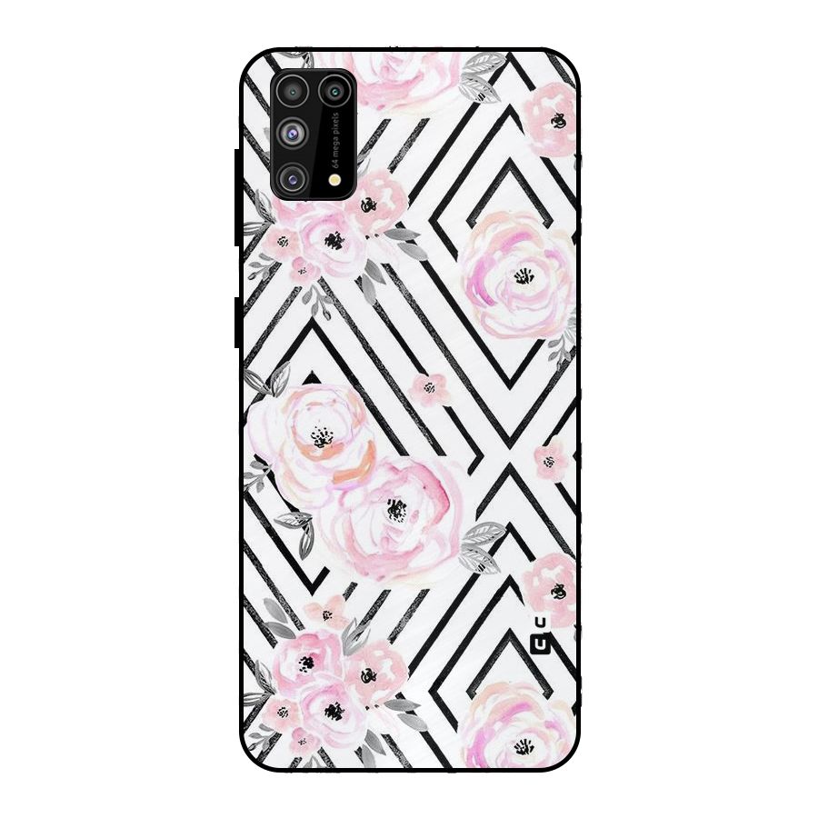 Light Pastel Flowers Design Metal Back Case for Galaxy M31