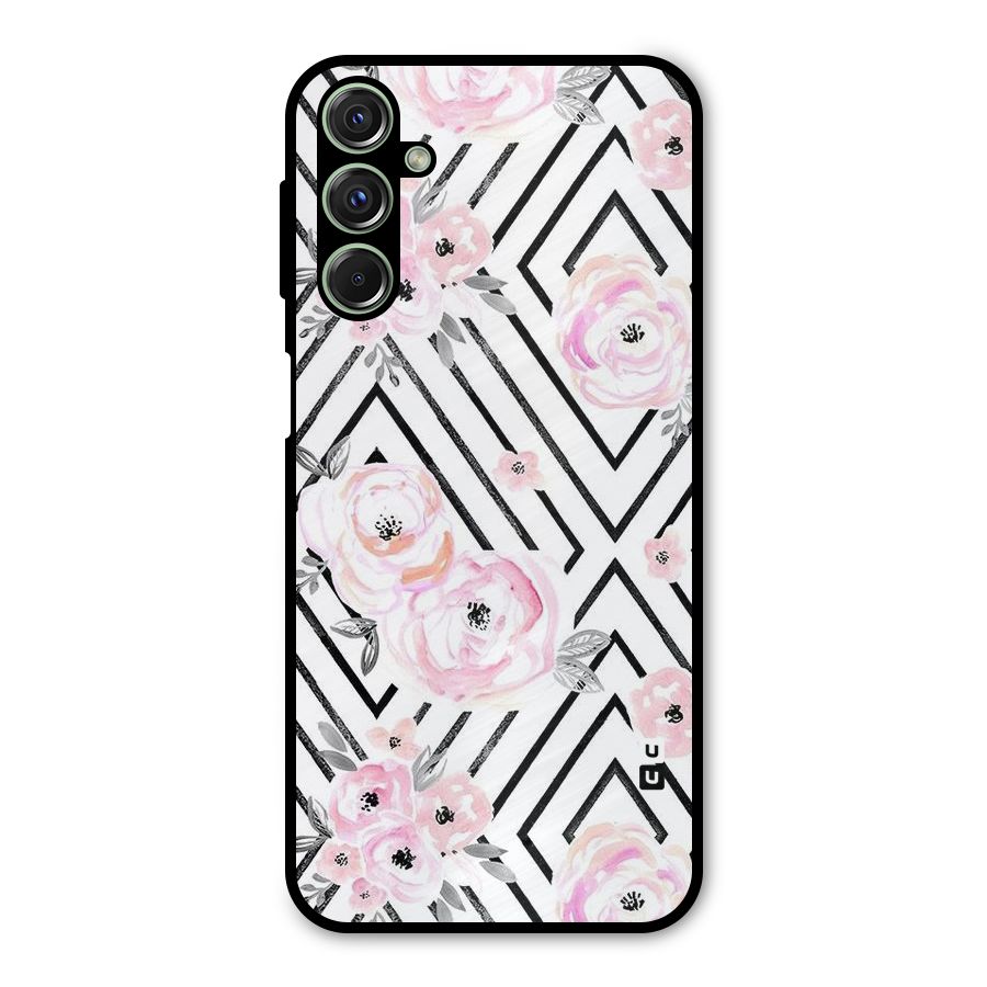 Light Pastel Flowers Design Metal Back Case for Galaxy M34
