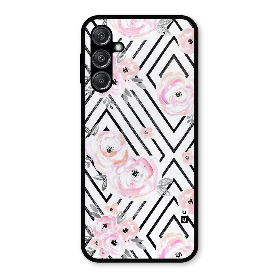 Light Pastel Flowers Design Metal Back Case for Galaxy M34 5G